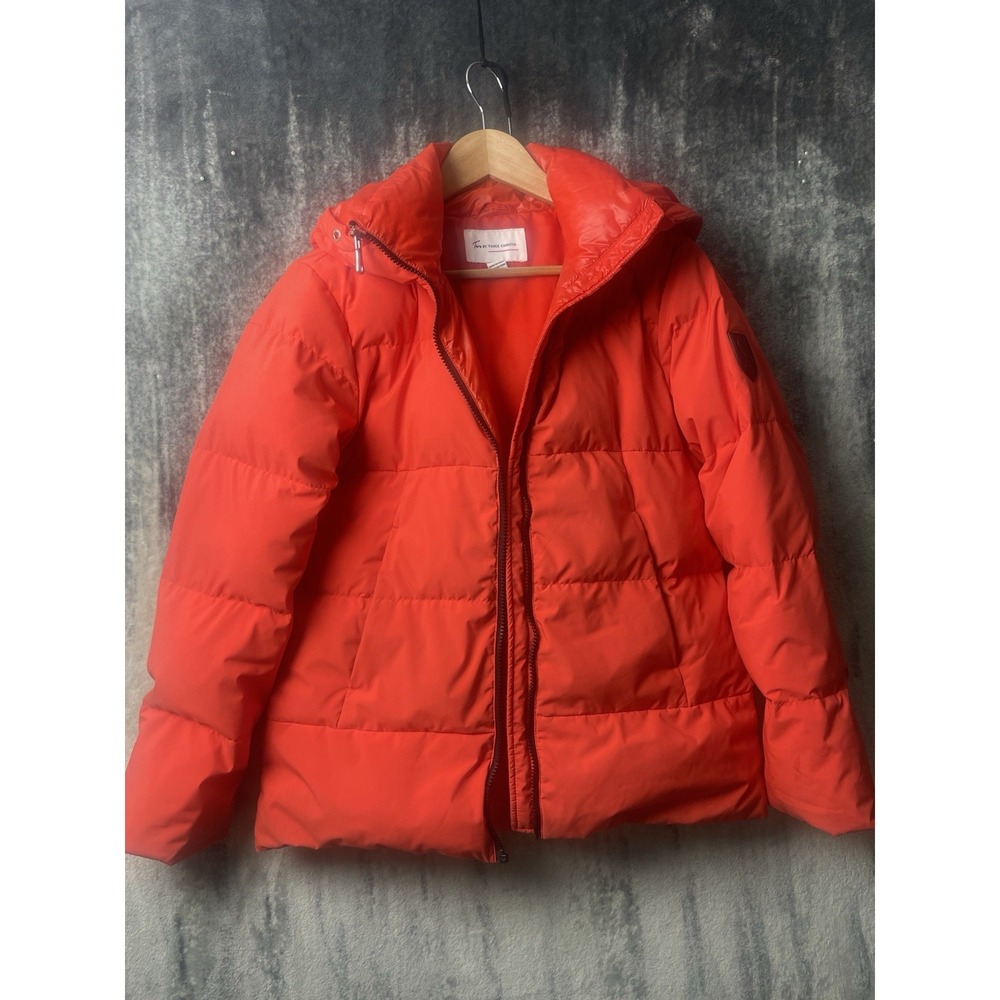 TWO BY‎ VINCE CAMUTO Down Jacket Puffer Womens XS Orange With Hood